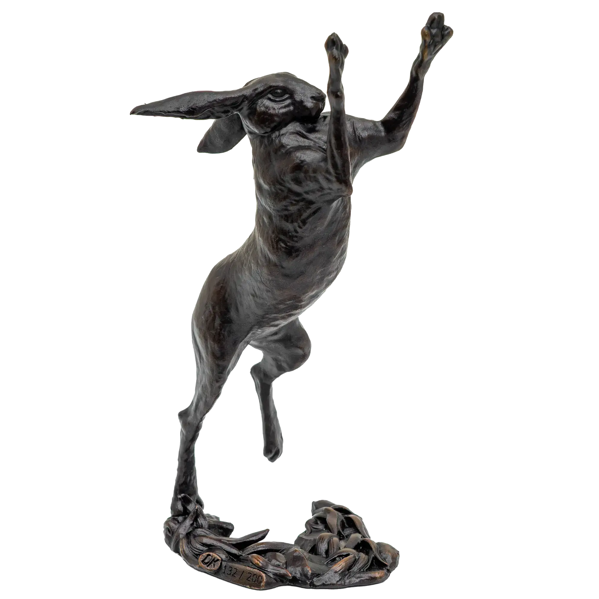 Richard Cooper Bronze Hares Collection Small Hare Boxing Figurine