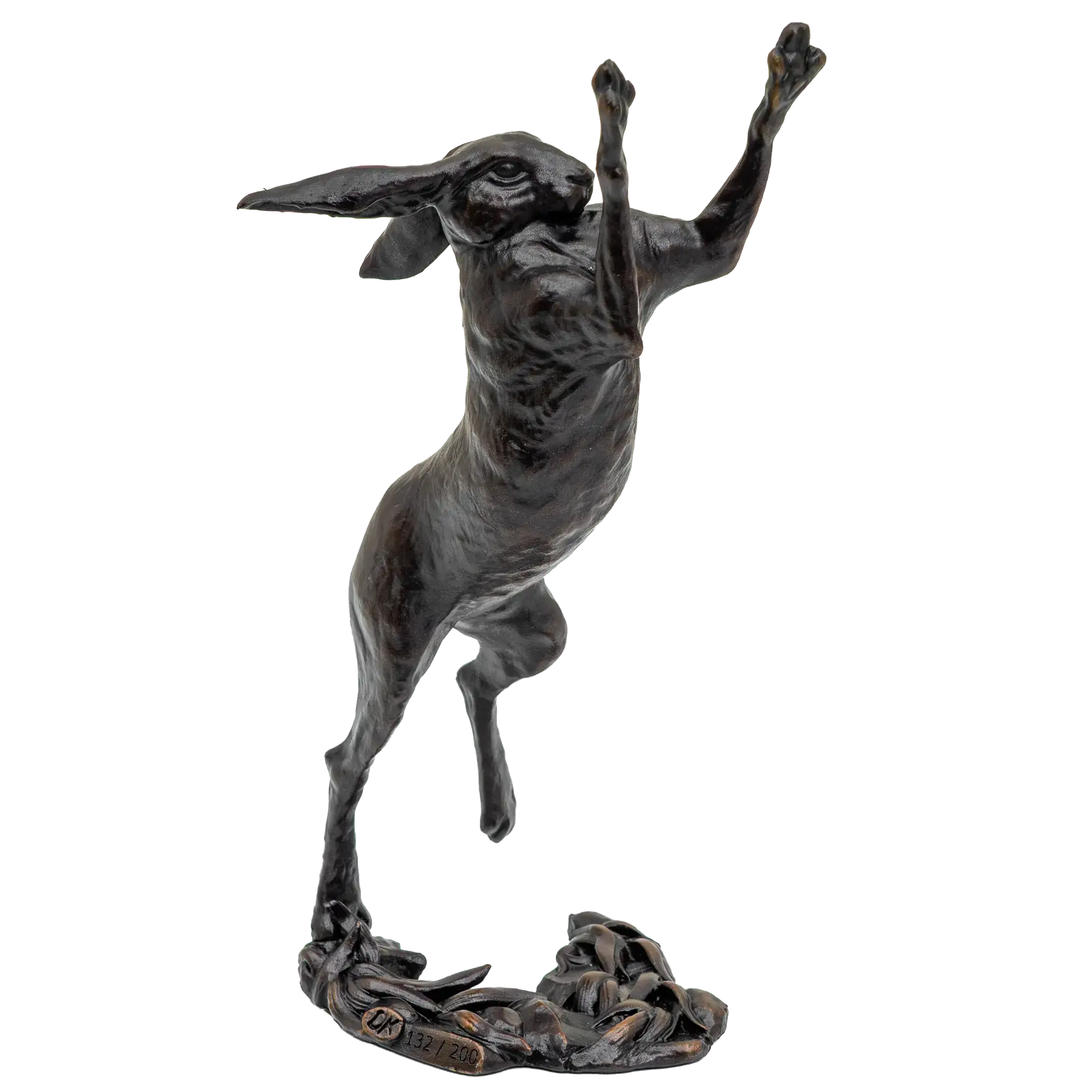 Richard Cooper Bronze Hares Collection Small Hare Boxing Figurine