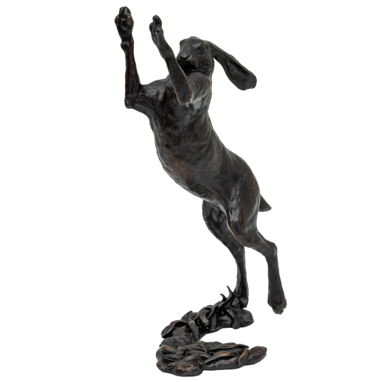 Richard Cooper Bronze Hares Collection Small Hare Boxing Figurine