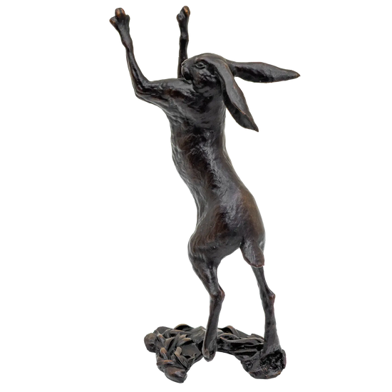 Richard Cooper Bronze Hares Collection Small Hare Boxing Figurine