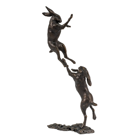 Richard Cooper Bronze Hares Collection Small Hares Boxing New