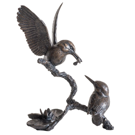 Richard Cooper Bronze Birds Collection Small Kingfisher Pair Figurine