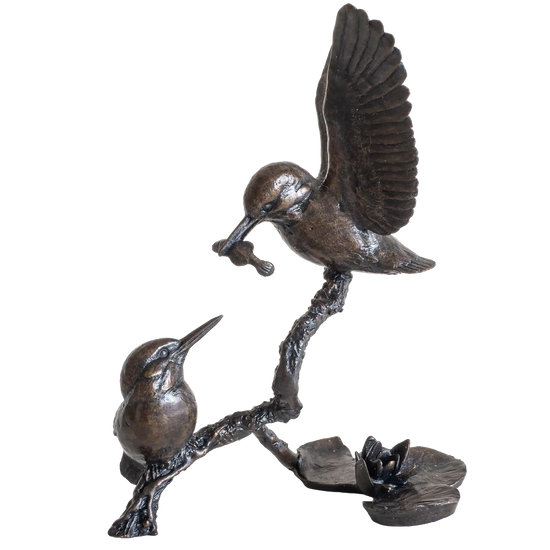 Richard Cooper Bronze Birds Collection Small Kingfisher Pair Figurine