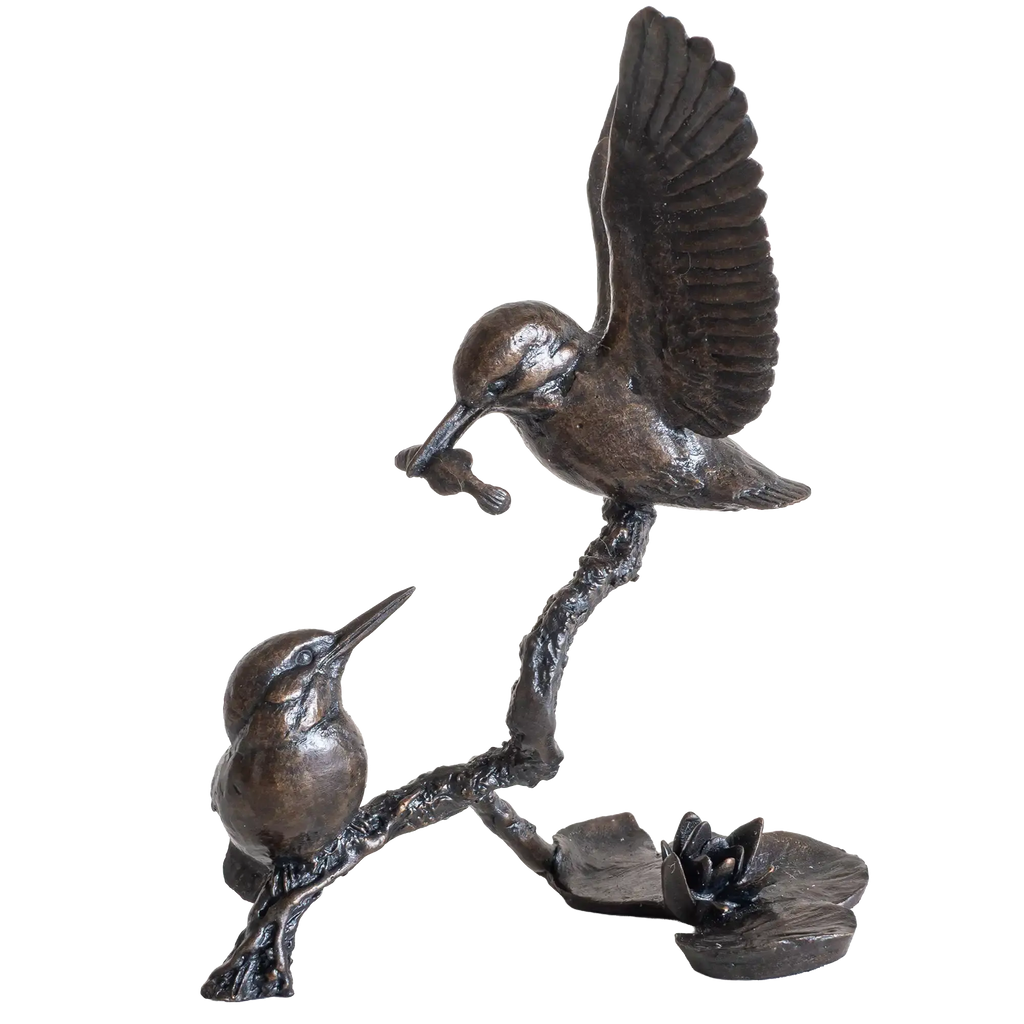 Richard Cooper Bronze Birds Collection Small Kingfisher Pair Figurine