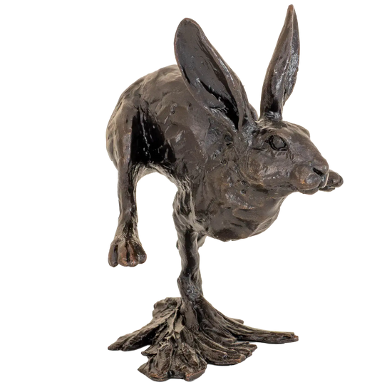 Richard Cooper Bronze Hares Collection Small Hare Running Figurine