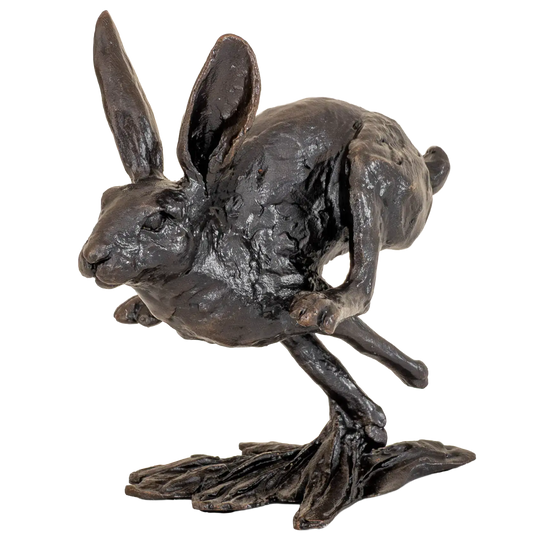 Richard Cooper Bronze Hares Collection Small Hare Running Figurine