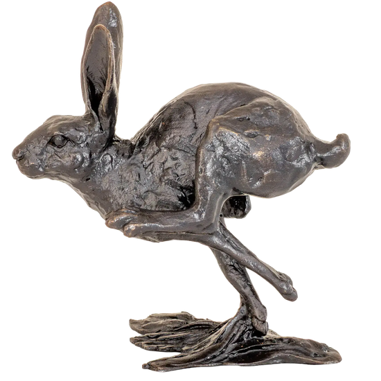 Richard Cooper Bronze Hares Collection Small Hare Running Figurine