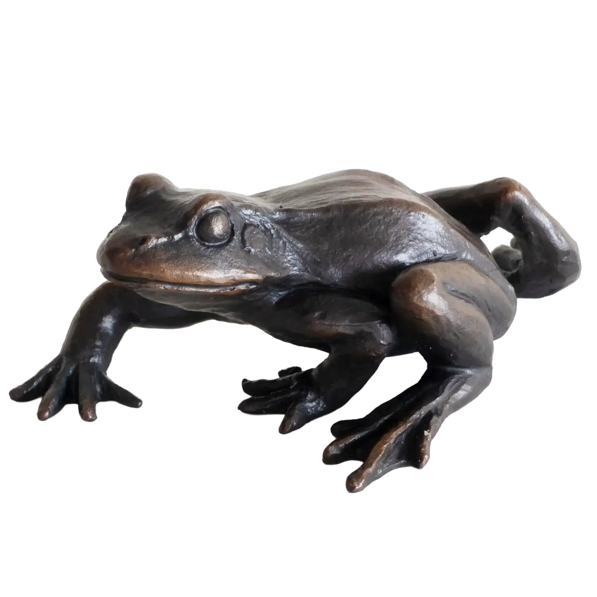 Richard Cooper Bronze Animals Collection Small Frog Walking Figurine