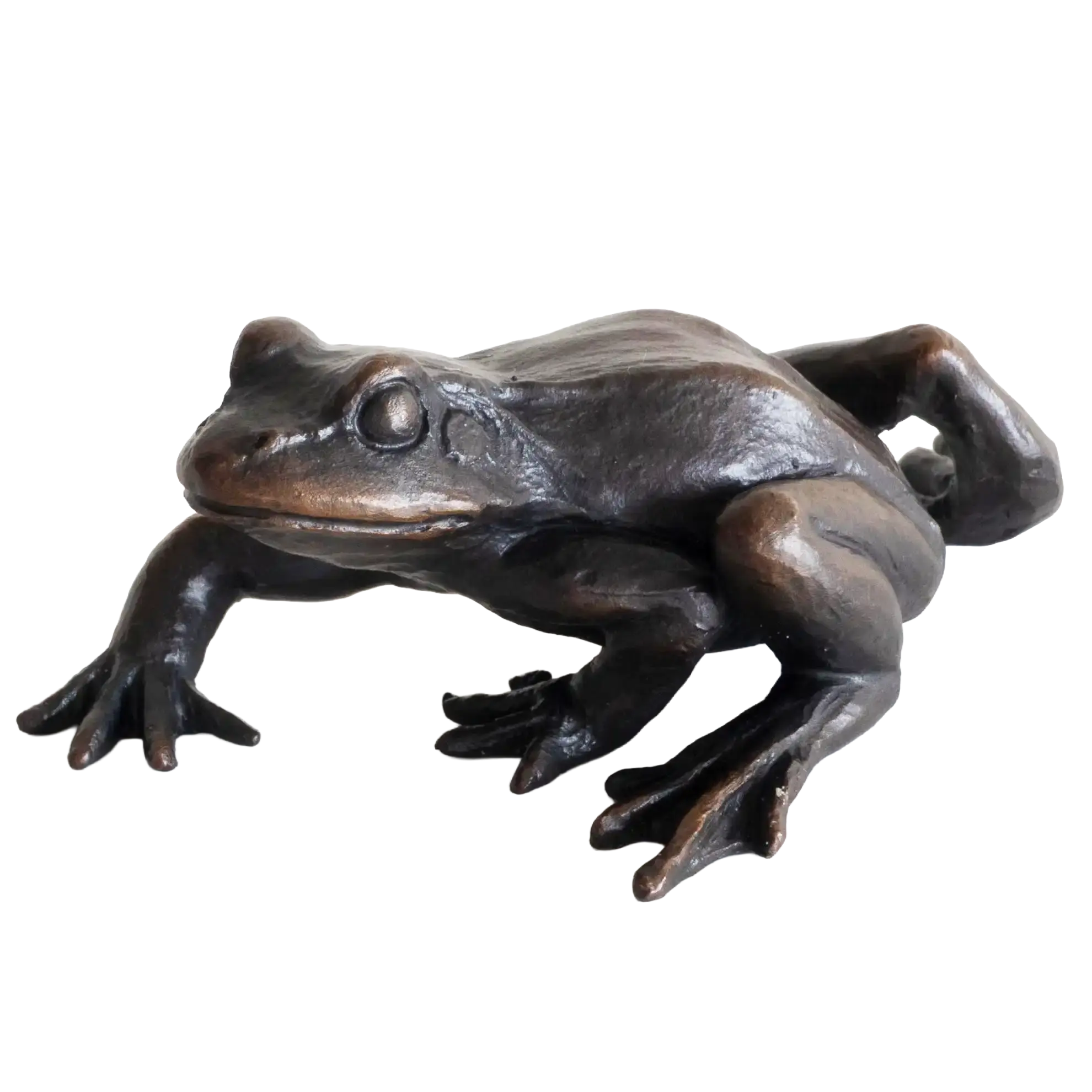 Richard Cooper Bronze Animals Collection Small Frog Walking Figurine