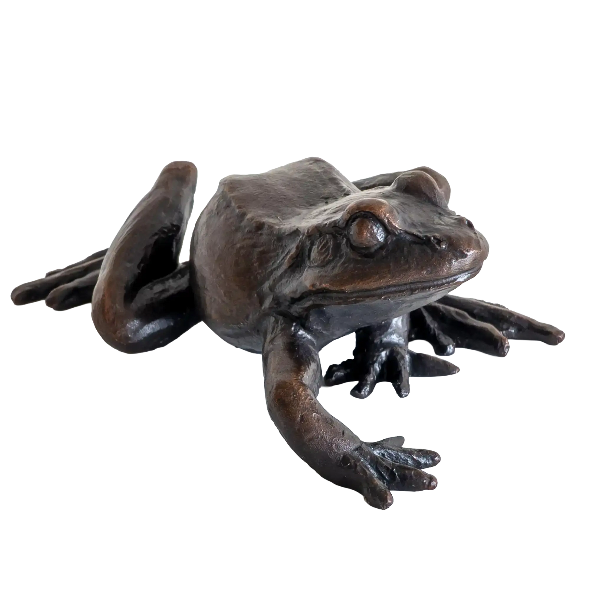 Richard Cooper Bronze Animals Collection Small Frog Walking Figurine