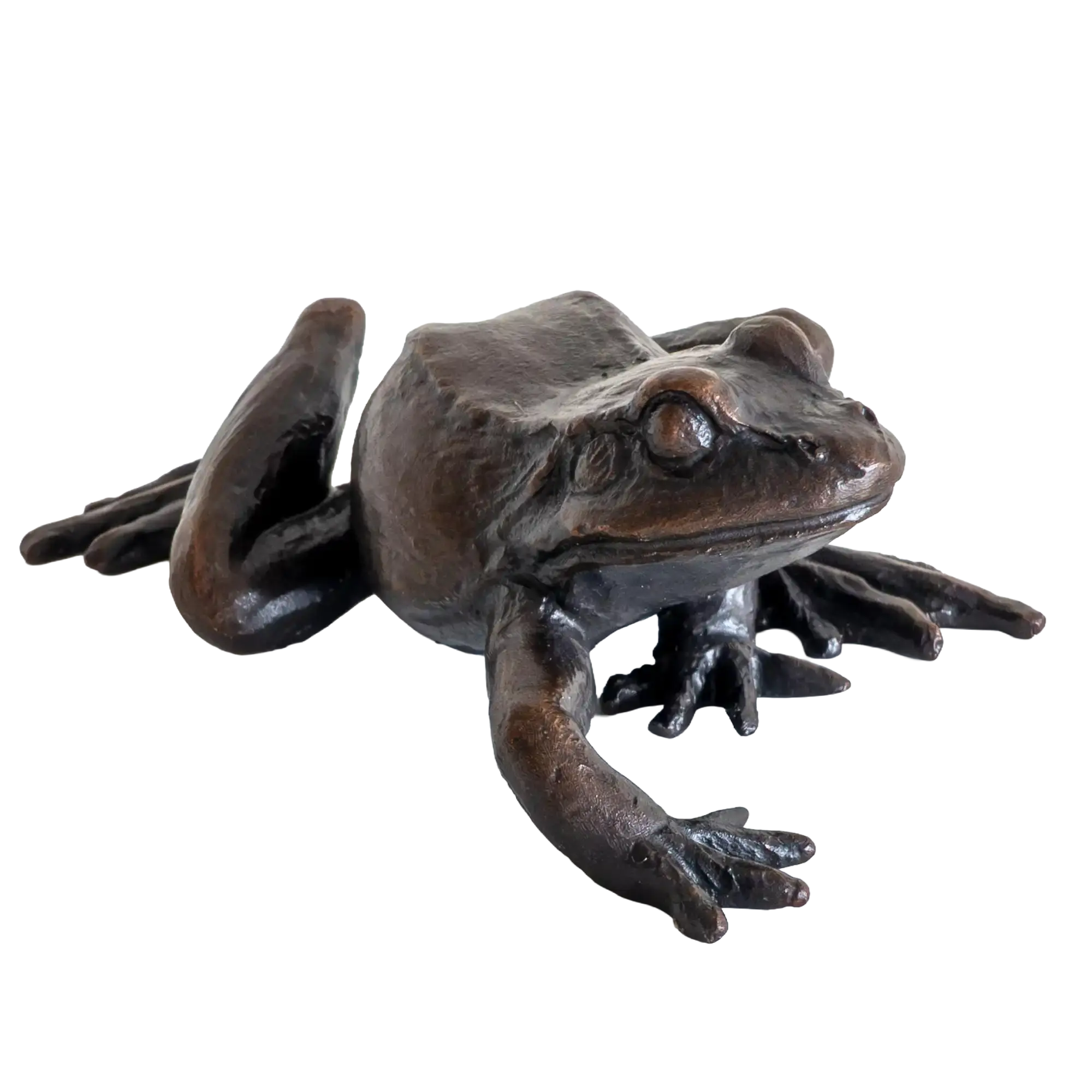 Richard Cooper Bronze Animals Collection Small Frog Walking Figurine