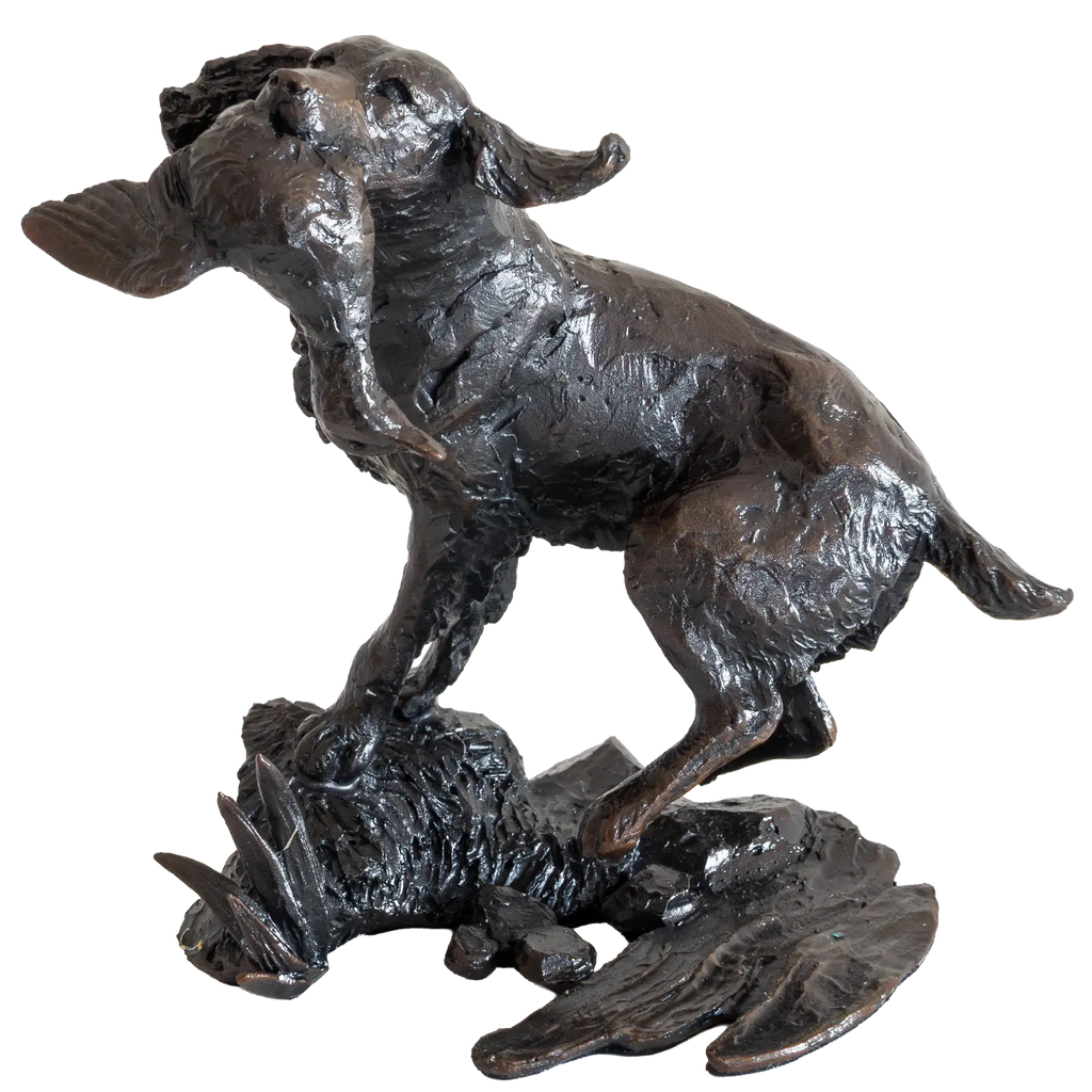 Richard Cooper Limited Edition Bronze Springer Spaniel Retrieving Figurine