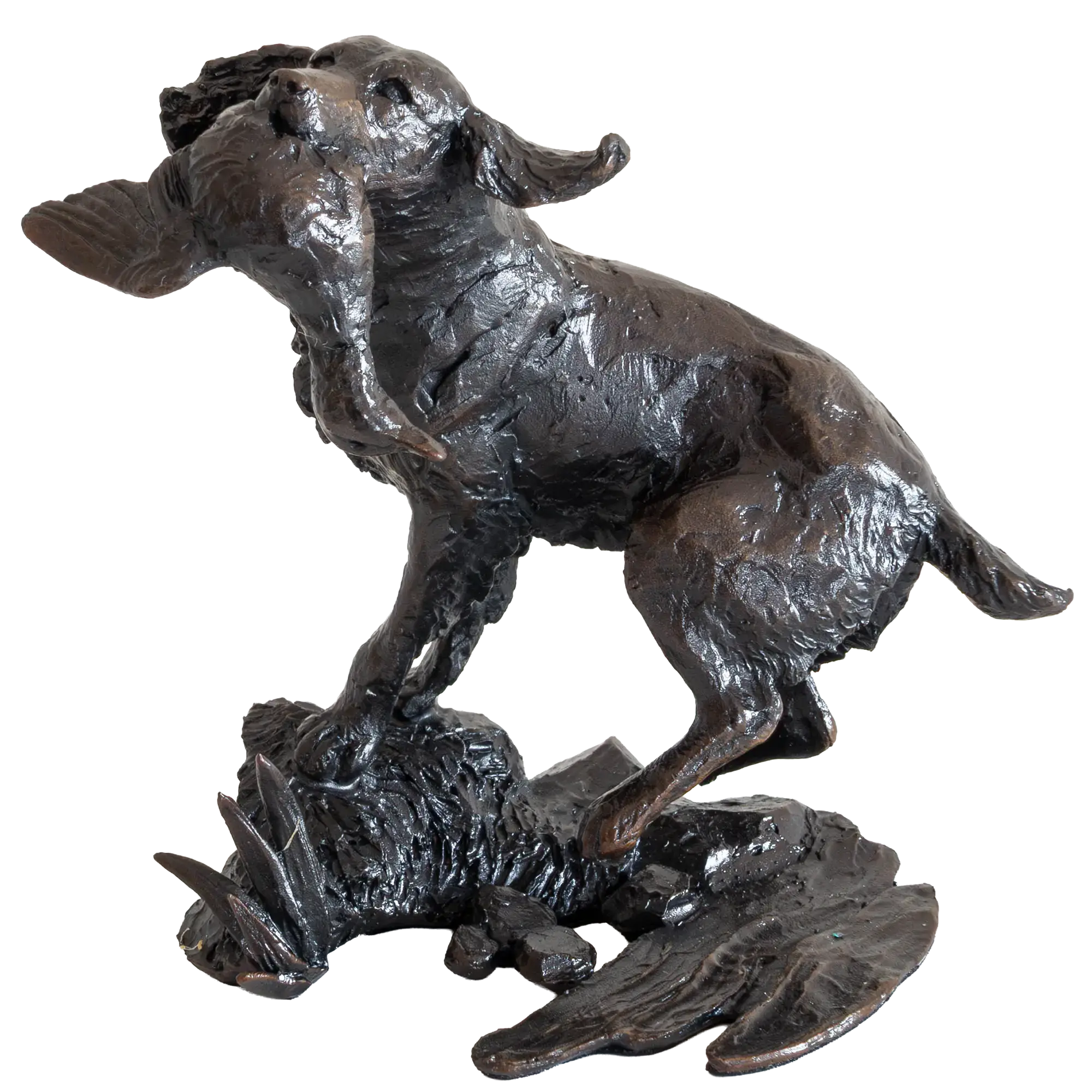 Richard Cooper Limited Edition Bronze Springer Spaniel Retrieving Figurine