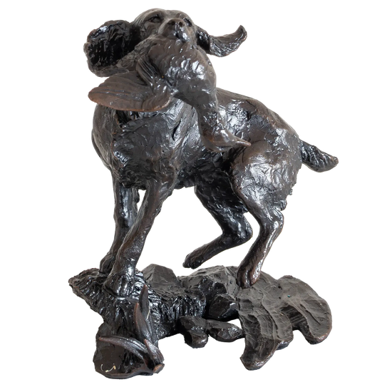 Richard Cooper Limited Edition Bronze Springer Spaniel Retrieving Figurine