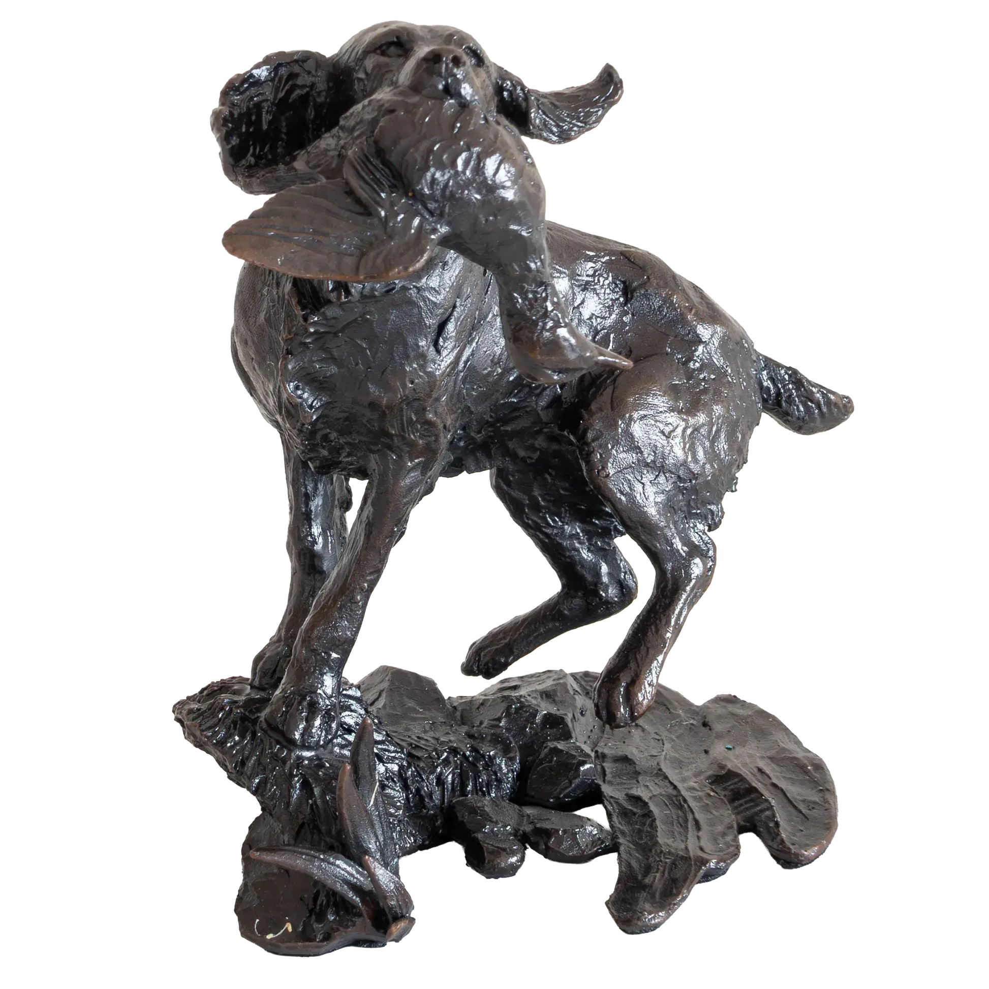 Richard Cooper Limited Edition Bronze Springer Spaniel Retrieving Figurine