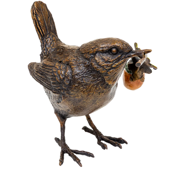 Richard Cooper Bronze Birds Collection Wren with Acorn