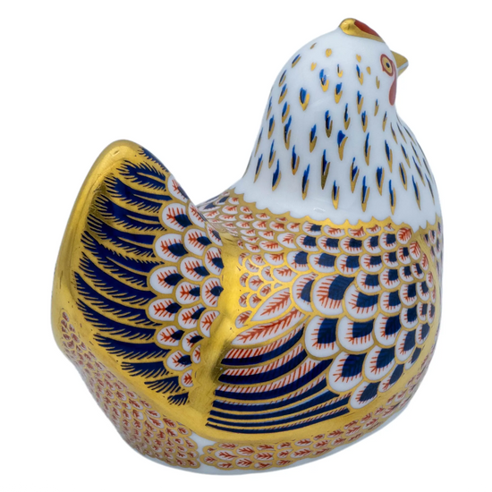 Royal Crown Derby Chicken Paperweight Bone China Collectible Charterwells