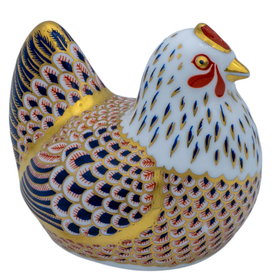 Royal Crown Derby Chicken Paperweight Bone China Collectible Charterwells