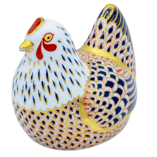 Royal Crown Derby Chicken Paperweight Bone China Collectible Charterwells