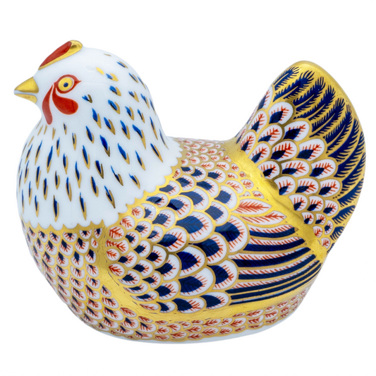 Royal Crown Derby Chicken Paperweight Bone China Collectible Charterwells