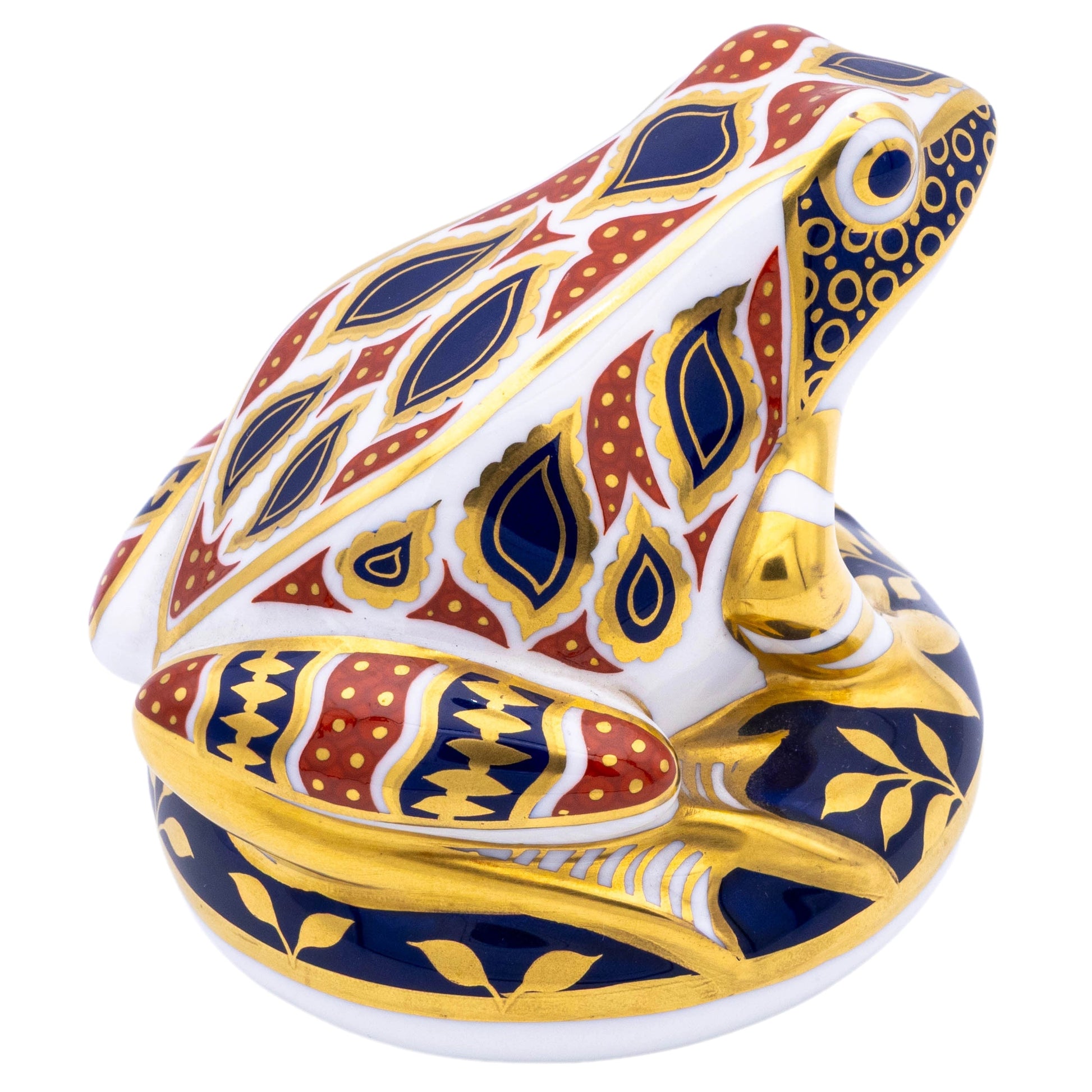 Royal Crown Derby Imari Frog Paperweight Bone China Charterwells