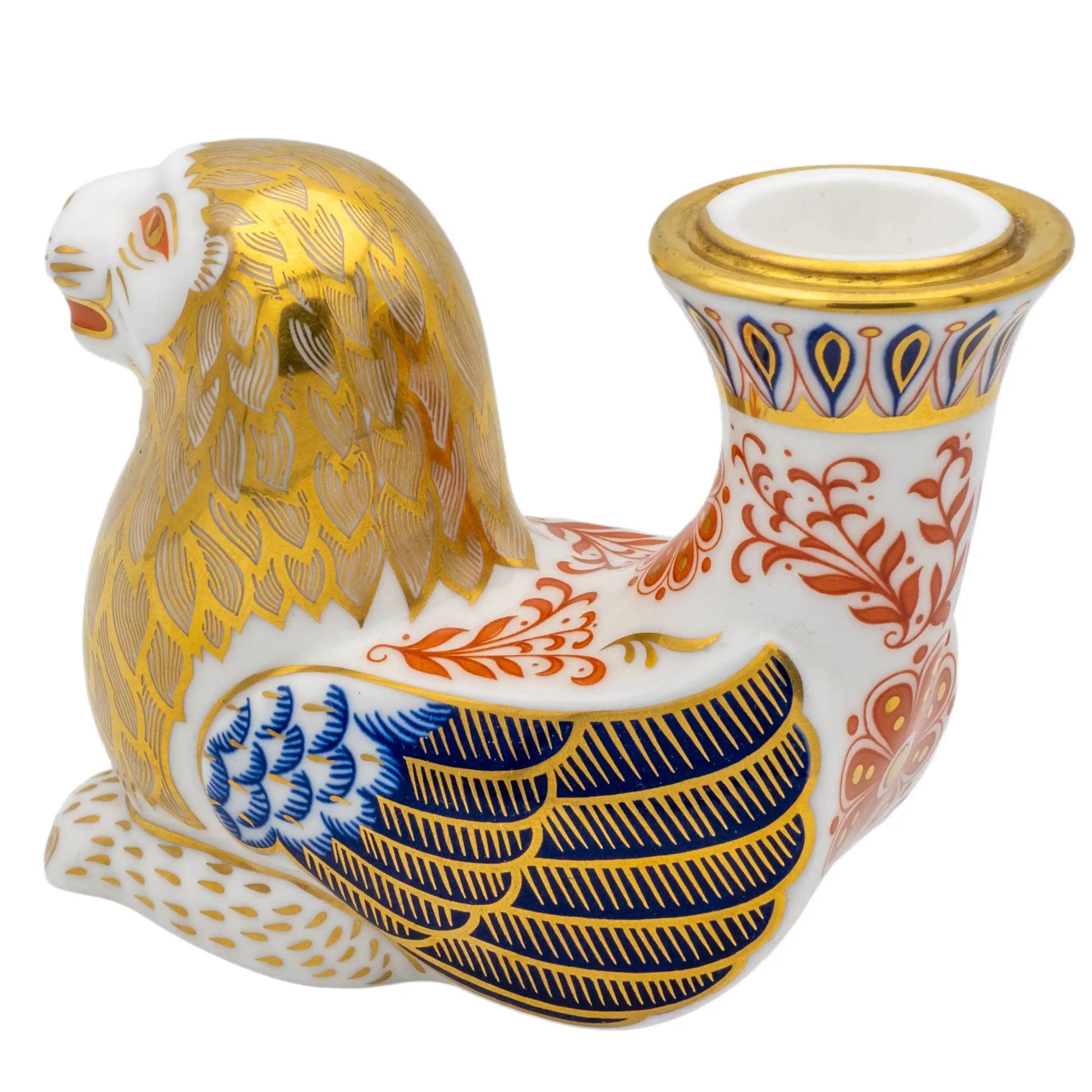 Royal Crown Derby Lion Candle Holder Paperweight Charterwells