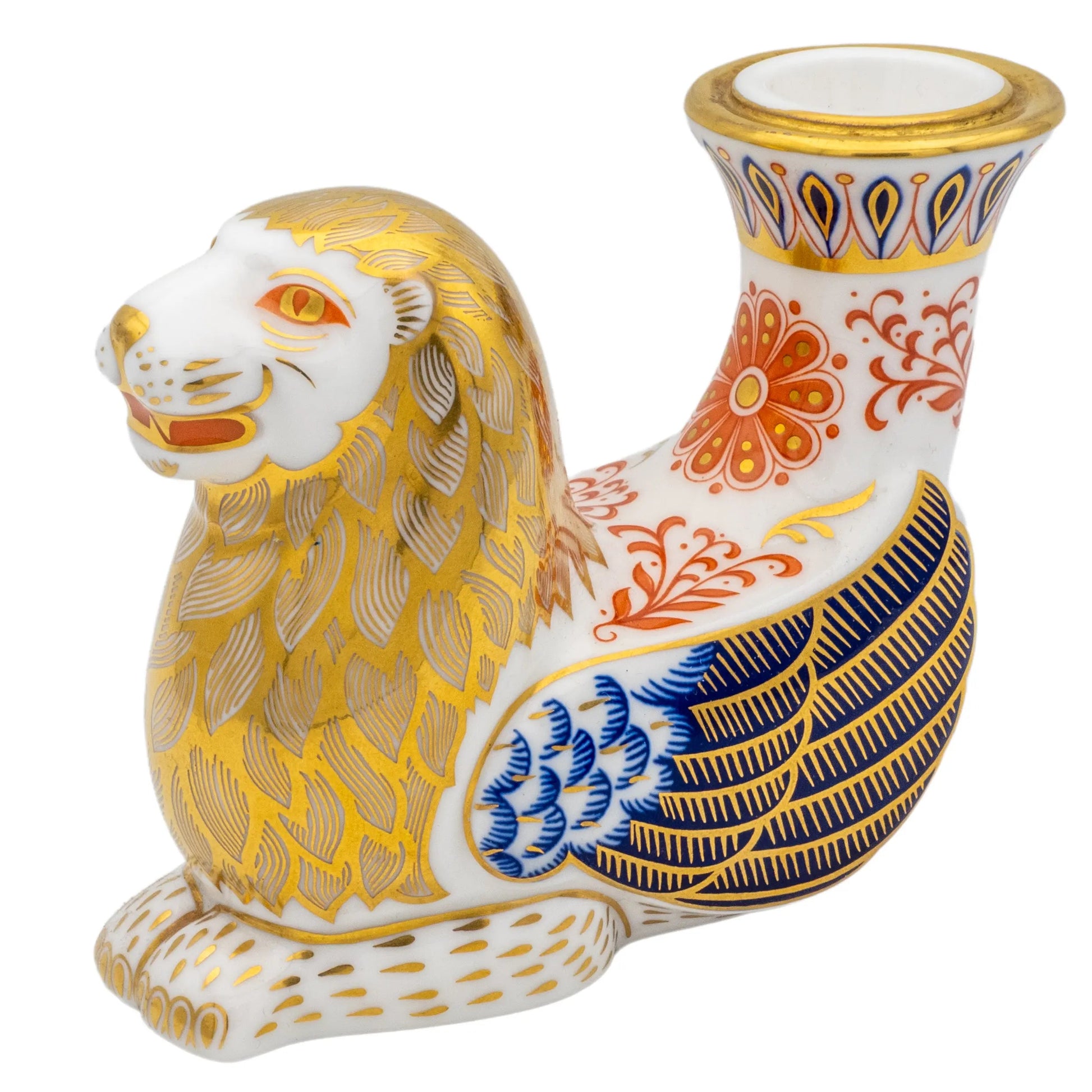 Royal Crown Derby Lion Candle Holder Paperweight Charterwells