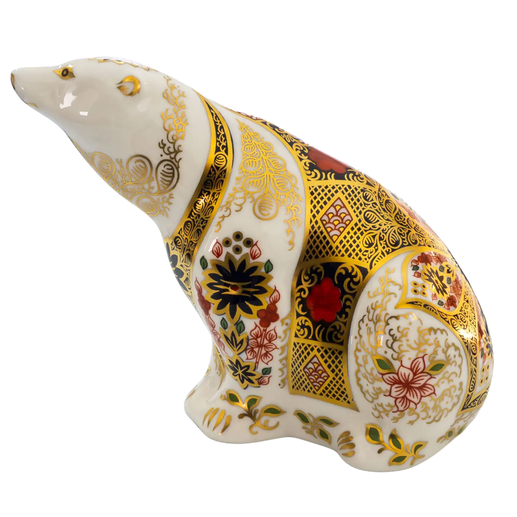 Royal Crown Derby Imari Polar Bear Goviers Paperweight