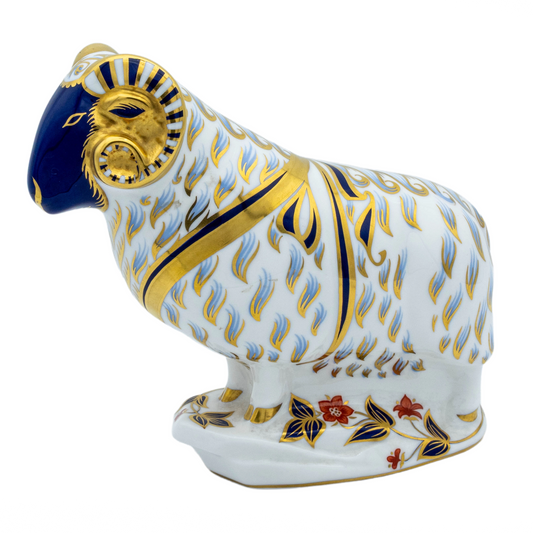 Royal Crown Derby Ram Paperweight Bone China Collectible Charterwells
