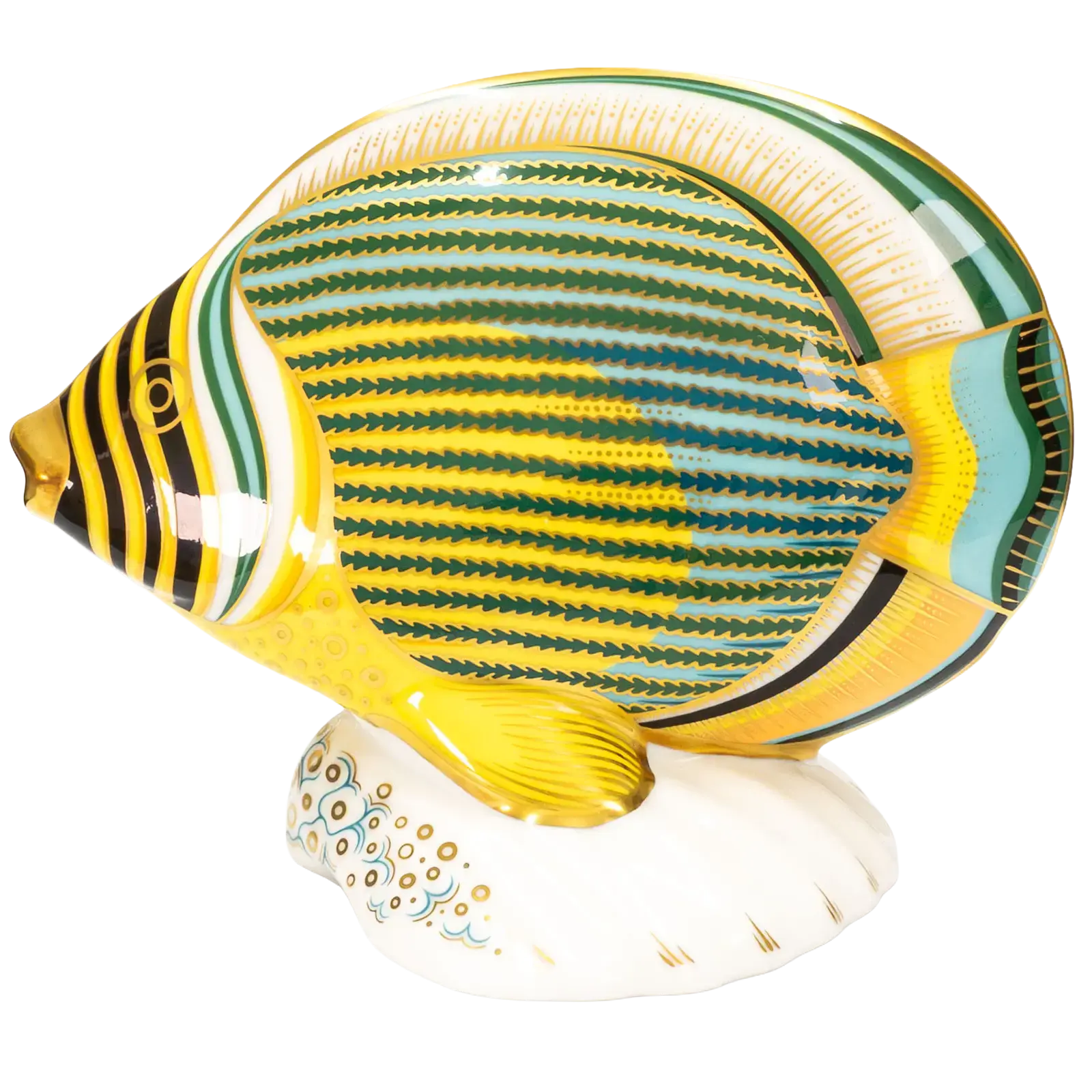 Royal Crown Derby Tropical Collection Pinstripe Fish Paperweight