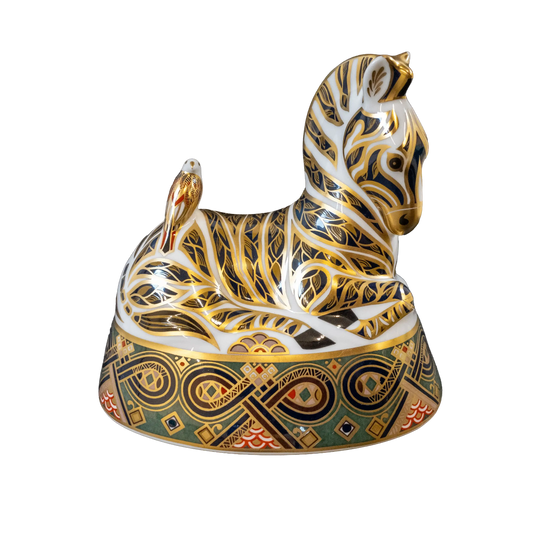 Royal Crown Derby Sitting Zebra Paperweight Charterwells
