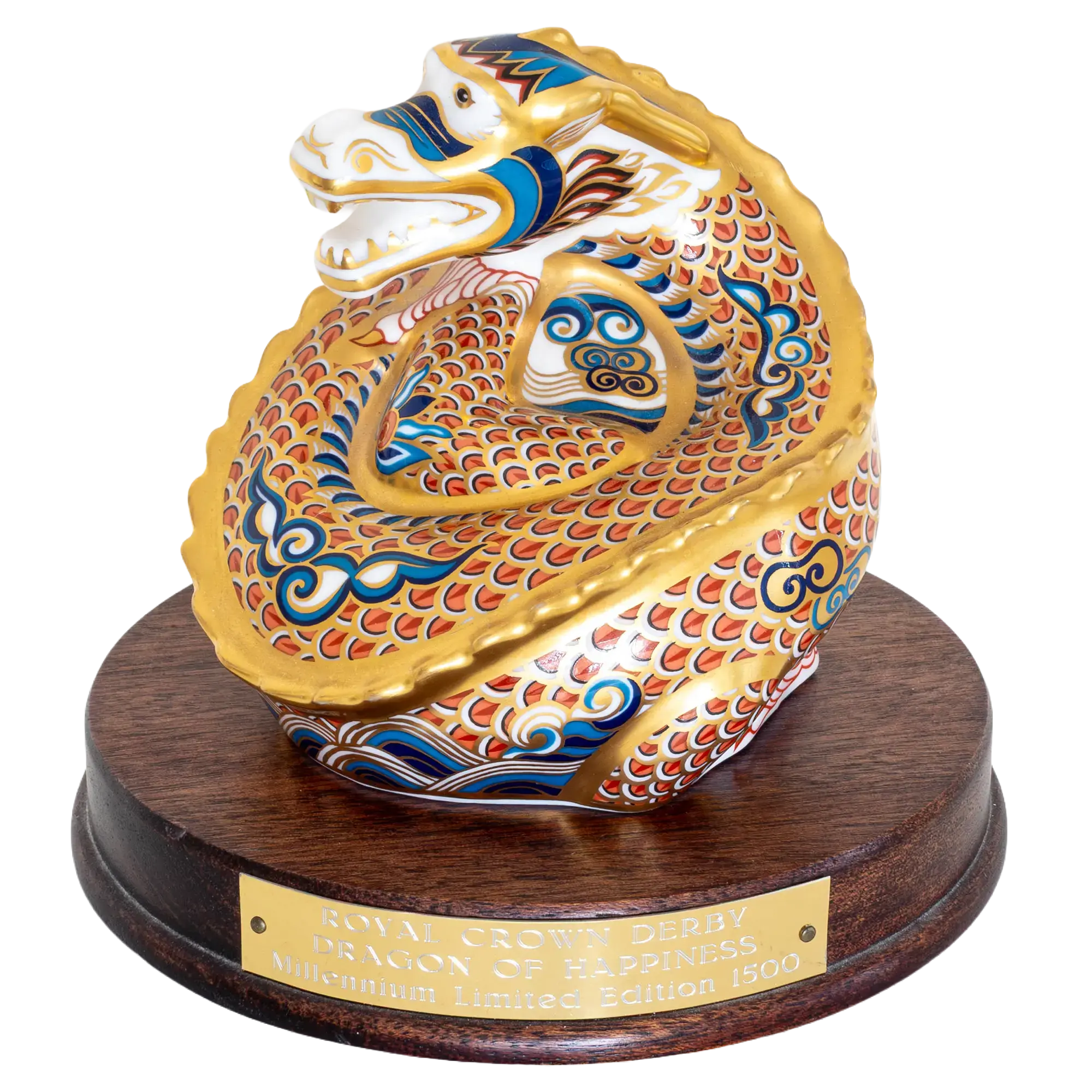 Royal Crown Derby Dragon of Good Fortune & Happiness Paperweight Set