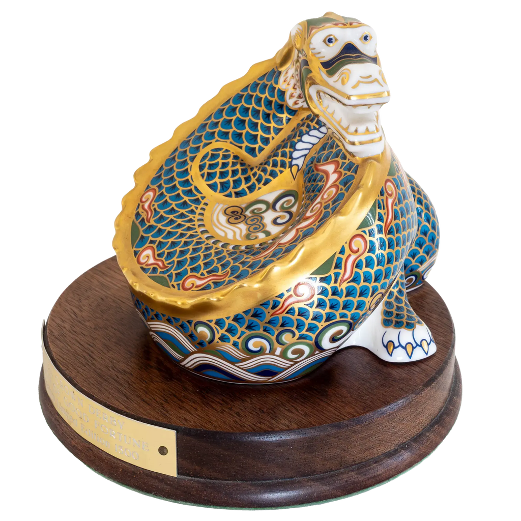Royal Crown Derby Dragon of Good Fortune & Happiness Paperweight Set