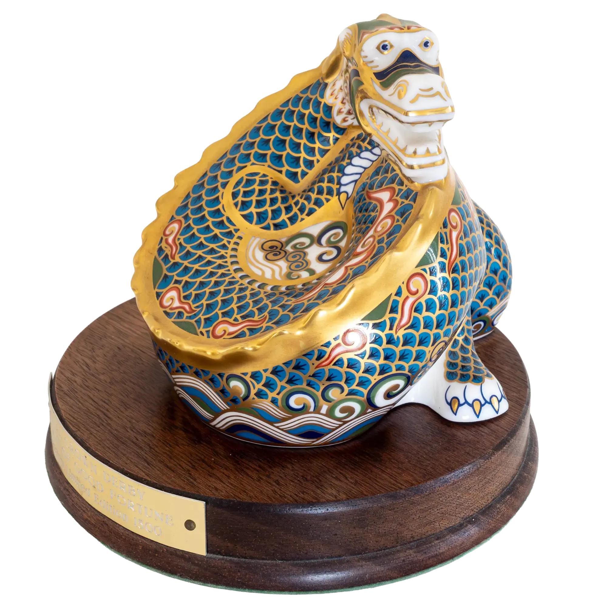 Royal Crown Derby Dragon of Good Fortune & Happiness Paperweight Set