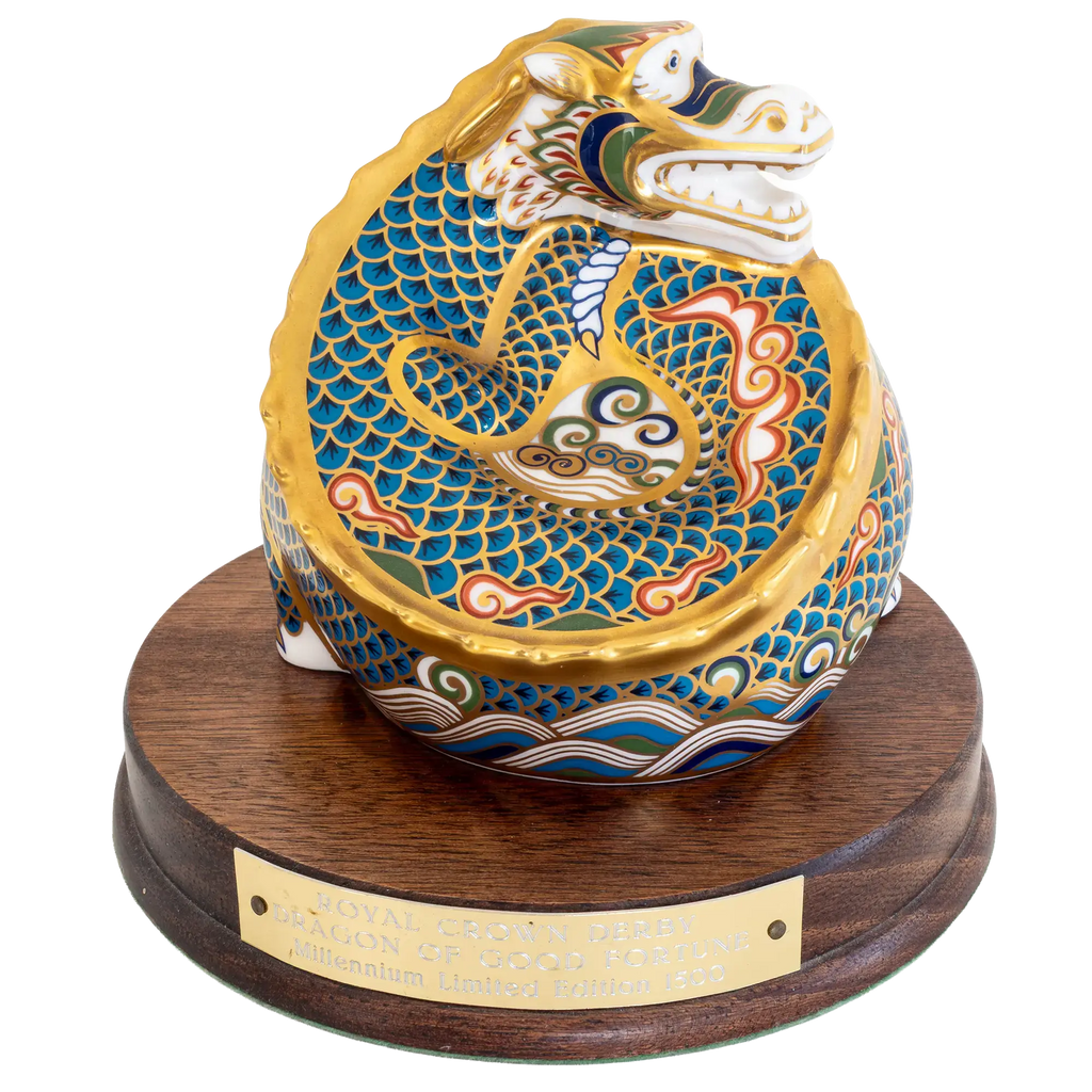 Royal Crown Derby Dragon of Good Fortune & Happiness Paperweight Set