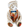 Royal Crown Derby Debonair Blue Bow Tier Bear Paperweight