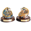 Royal Crown Derby Dragon of Good Fortune & Happiness Paperweight Set