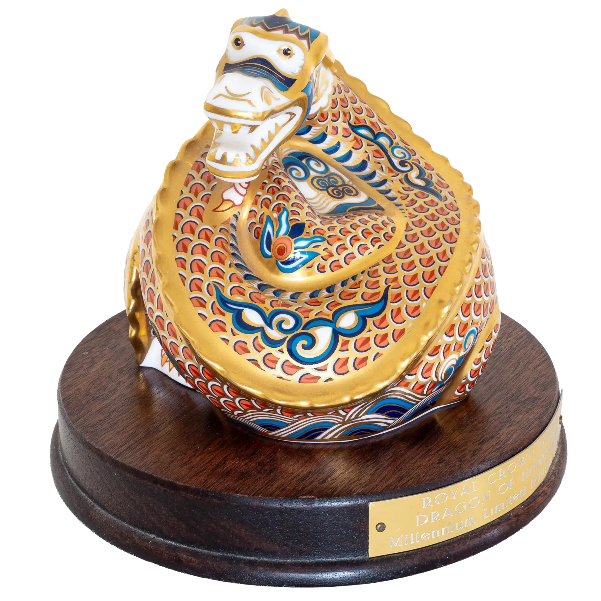 Royal Crown Derby Dragon of Good Fortune & Happiness Paperweight Set