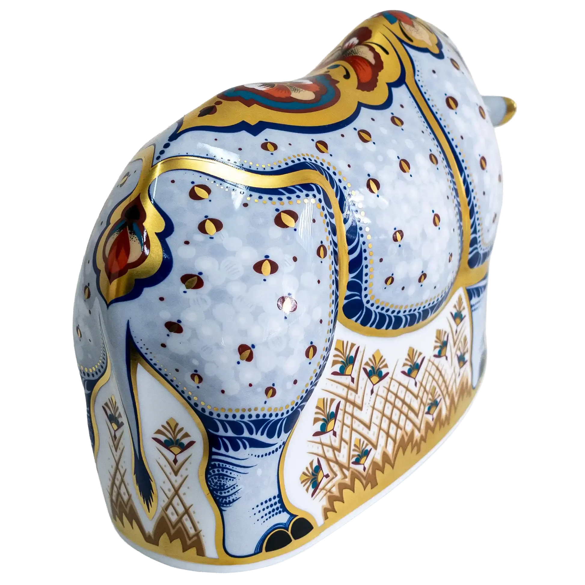 Royal Crown Derby Endangered Species White Rhino Paperweight