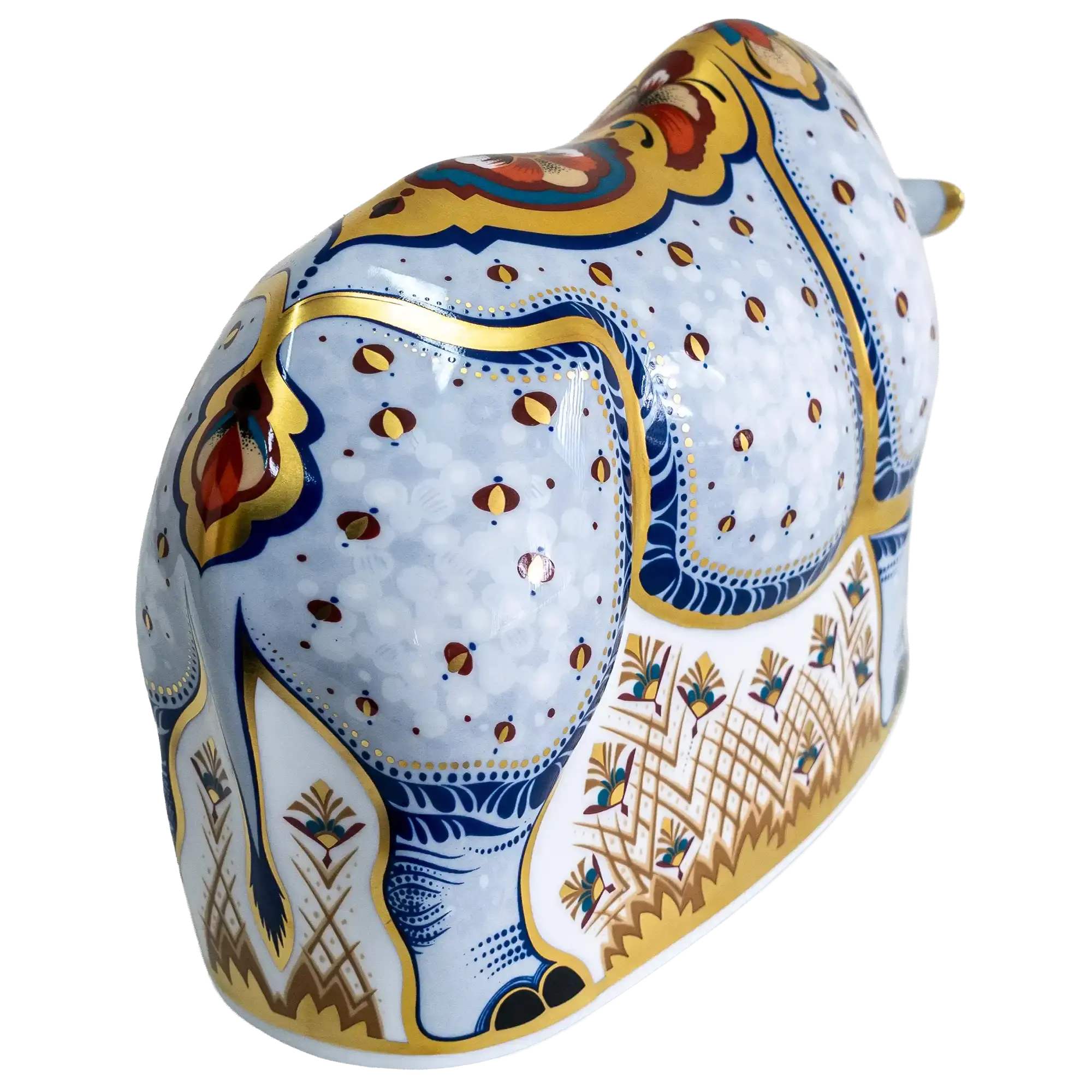 Royal Crown Derby Endangered Species White Rhino Paperweight
