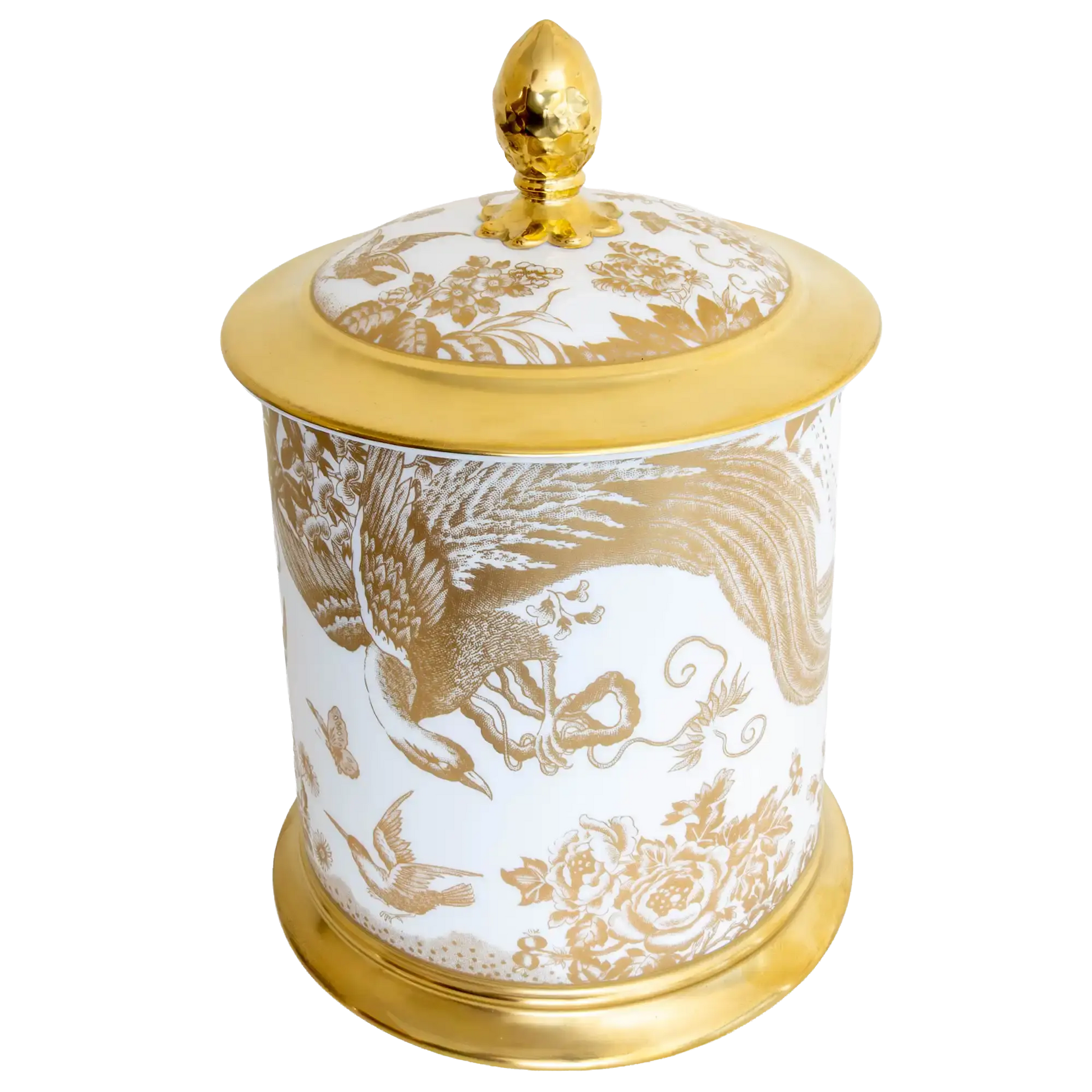 Royal Crown Derby Gold Aves Storage Jar