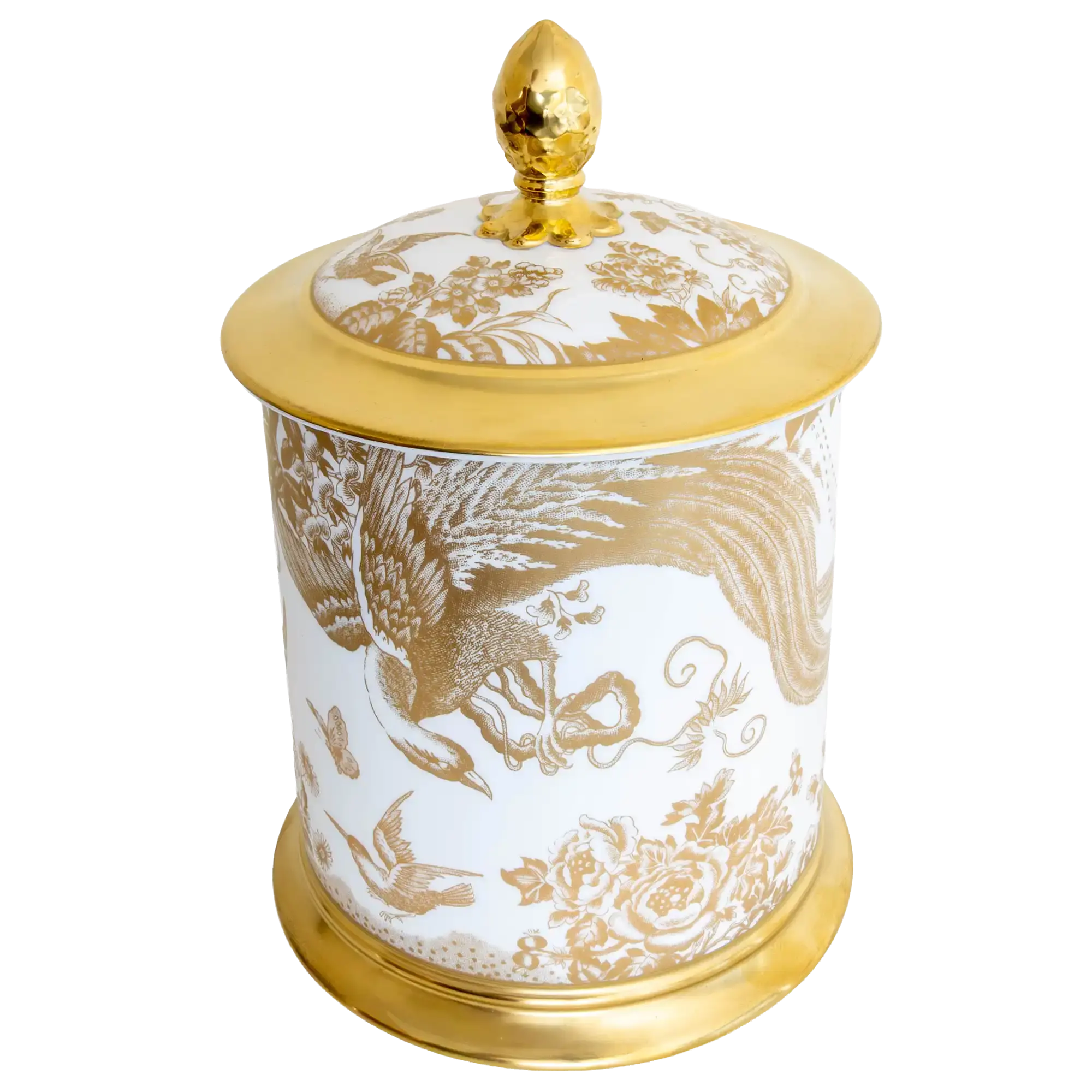 Royal Crown Derby Gold Aves Storage Jar
