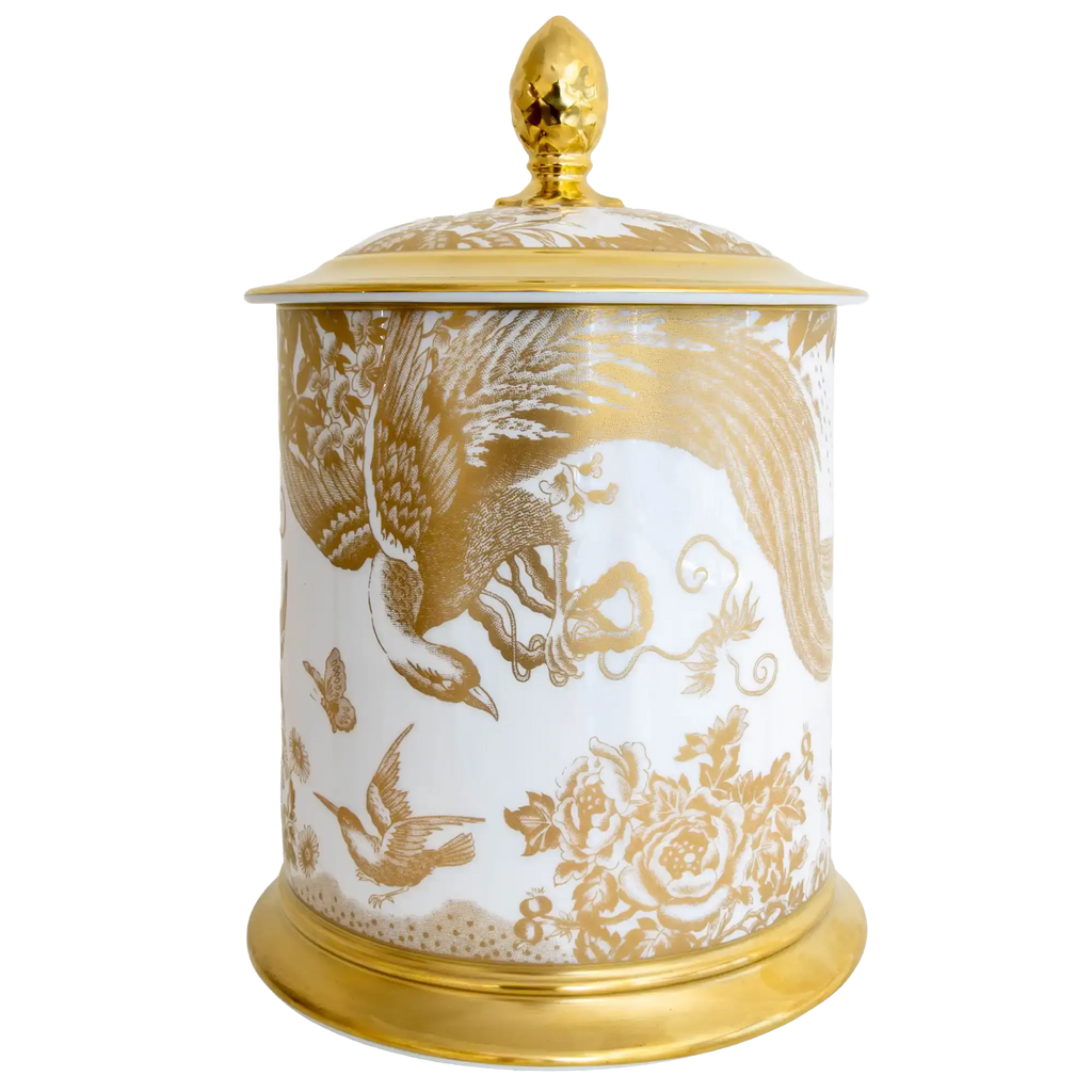 Royal Crown Derby Gold Aves Storage Jar