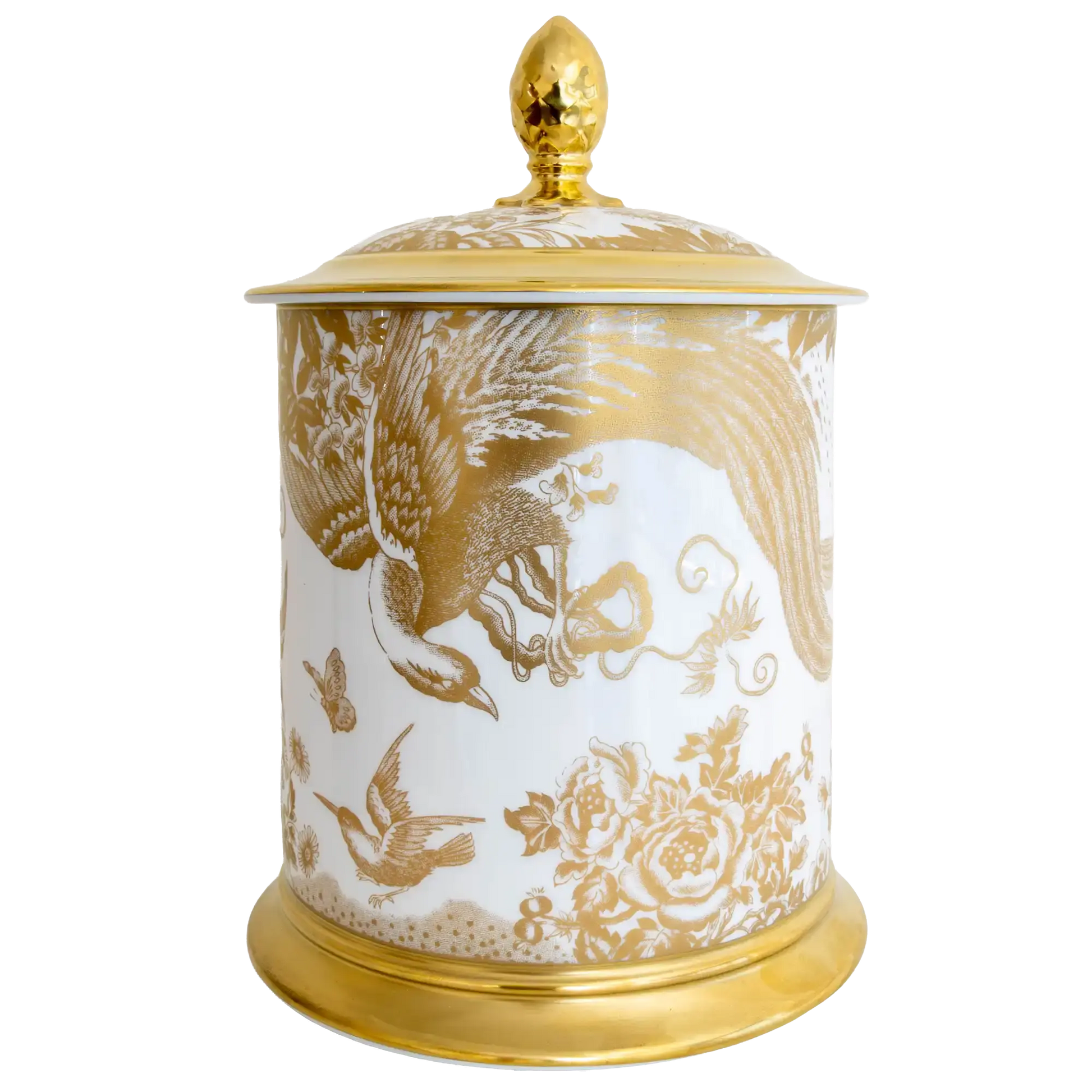 Royal Crown Derby Gold Aves Storage Jar