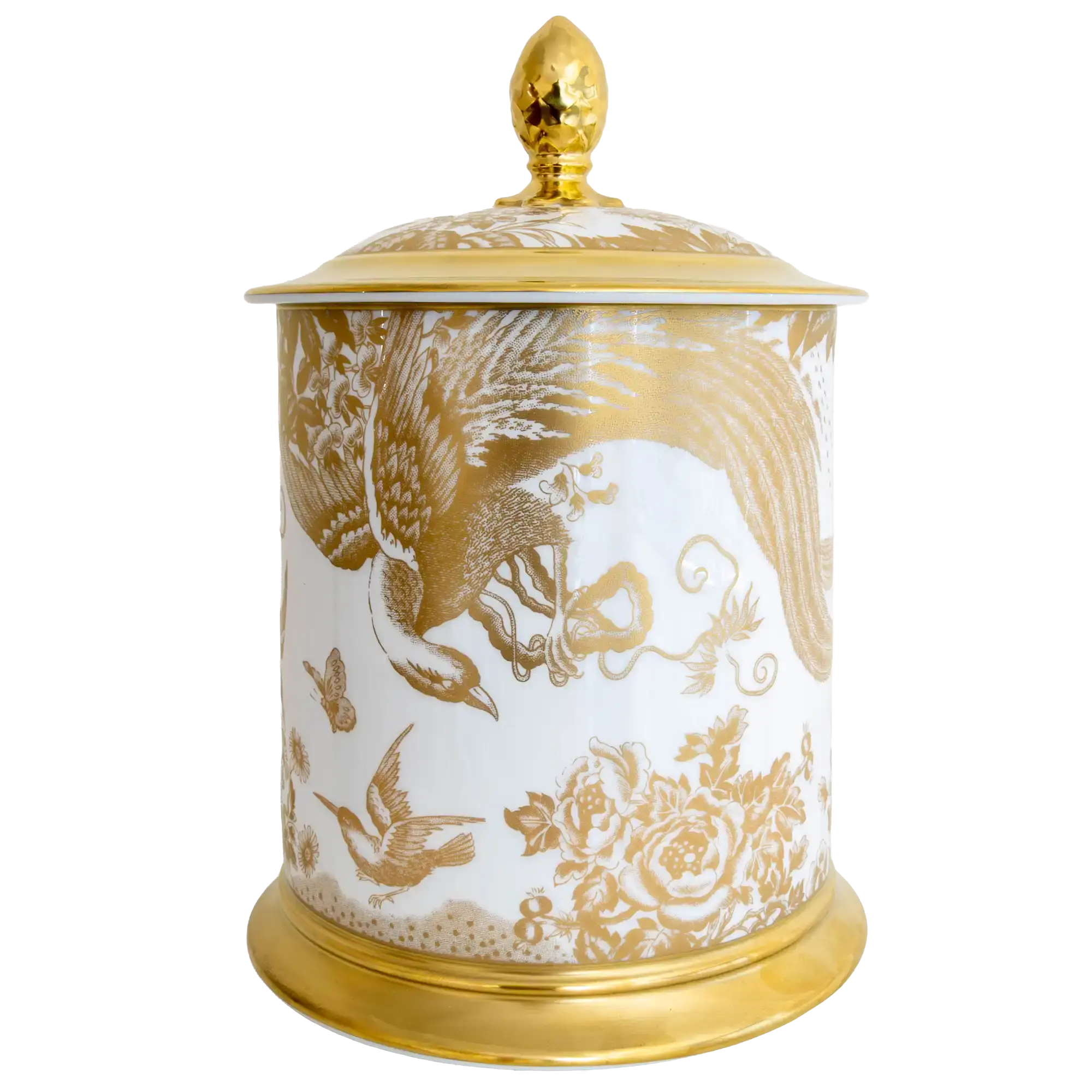Royal Crown Derby Gold Aves Storage Jar