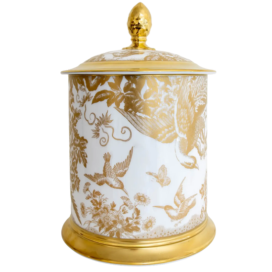 Royal Crown Derby Gold Aves Storage Jar