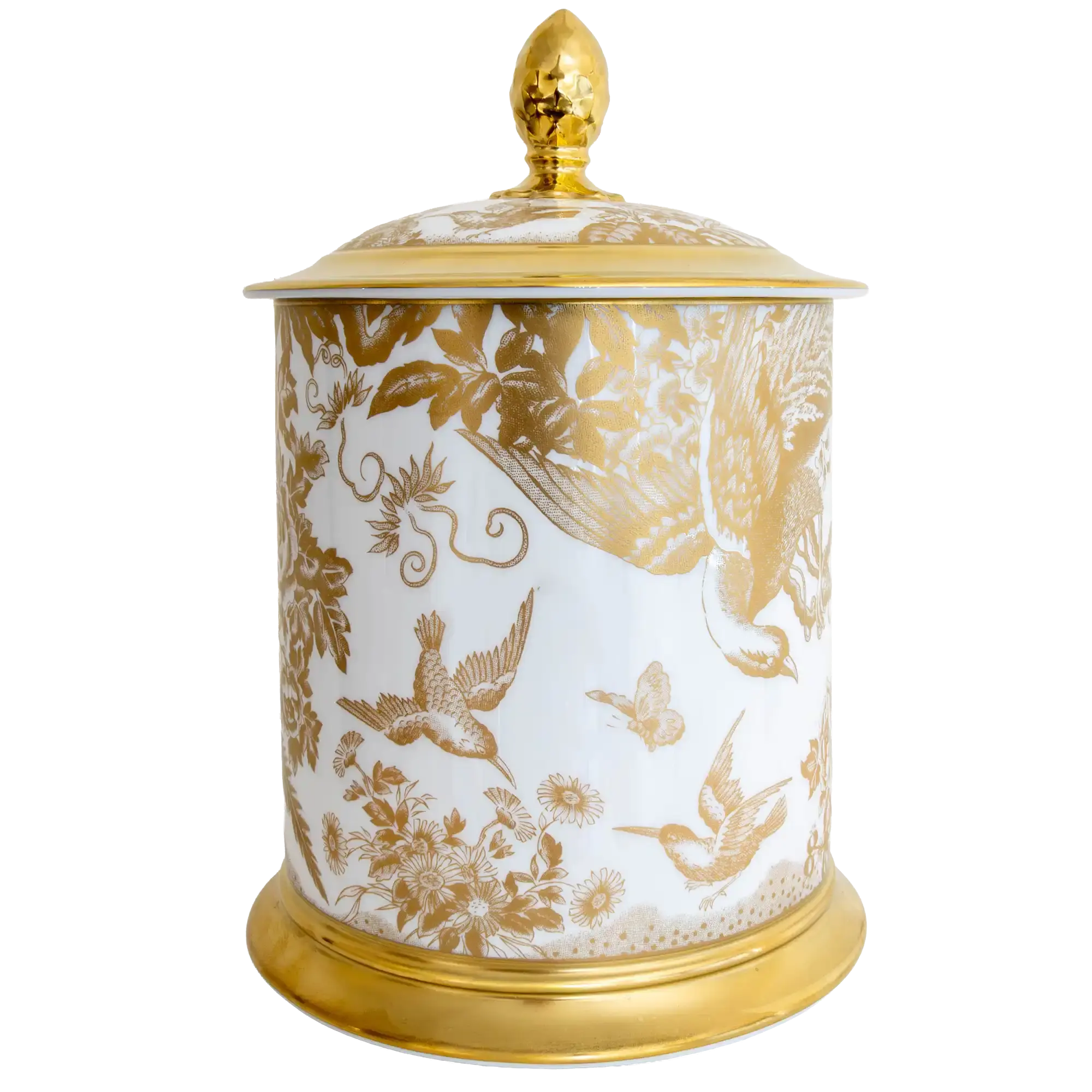 Royal Crown Derby Gold Aves Storage Jar