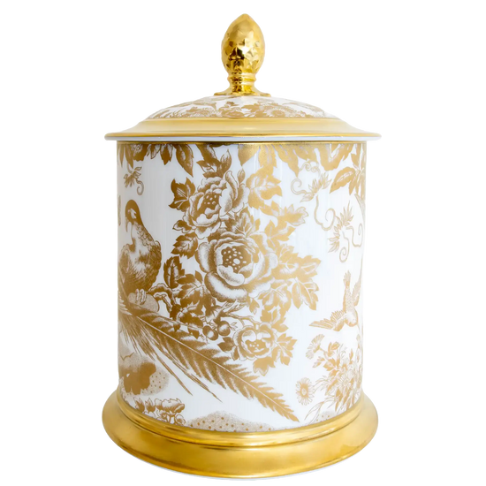 Royal Crown Derby Gold Aves Storage Jar