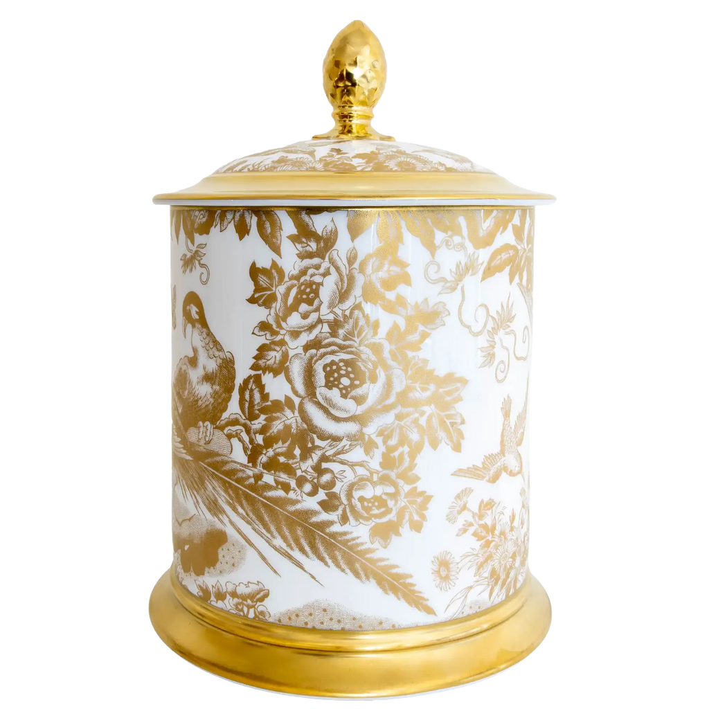 Royal Crown Derby Gold Aves Storage Jar