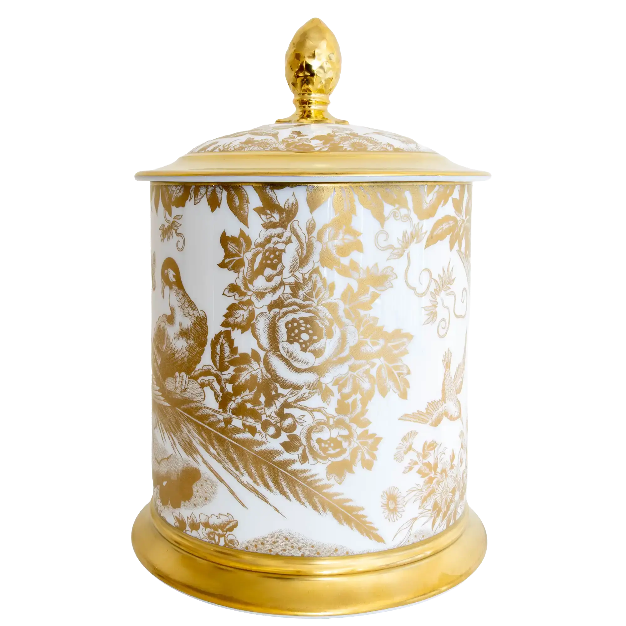 Royal Crown Derby Gold Aves Storage Jar